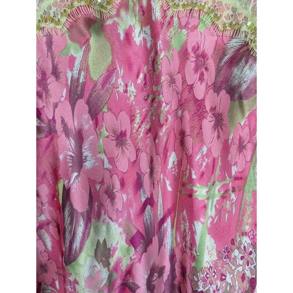 DAVE & JOHNNY by Laura Ryner Vintage Beaded Floral Lace Slip Dress 7 / 8 - Picture 7 of 13